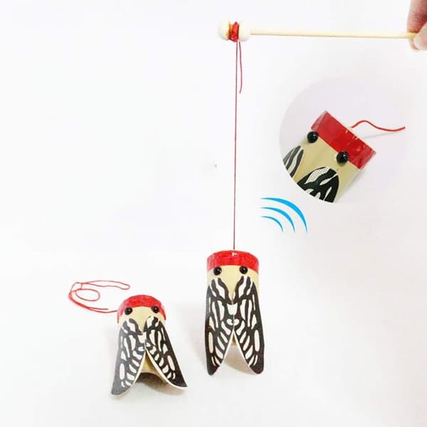 Treet pinne rister sicade, lydtransmisjon, DIY-eksperiment, utdanning KLB