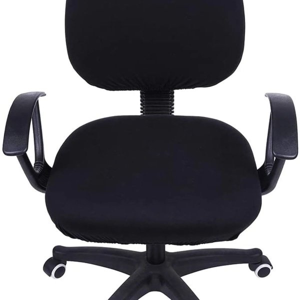2-delt kontorstoltrekk stretch for kontorstol svart