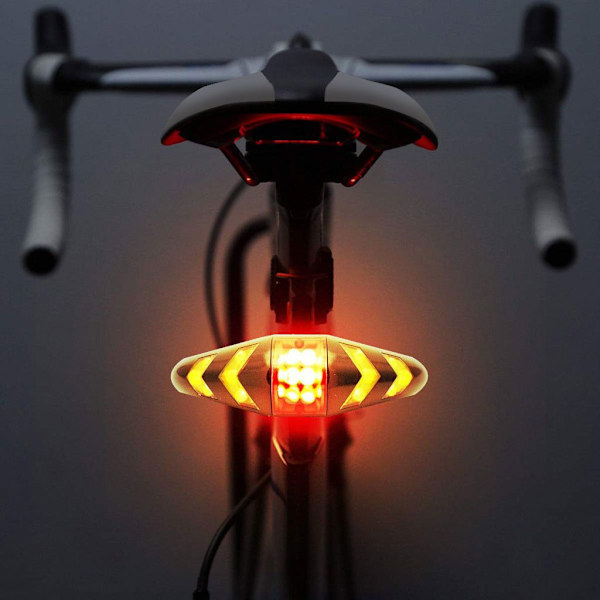 Cykelbakljus LED-blinkers med trådlös fjärrkontroll Uppladdningsbara multifunktionslägen Vattentät för MTB Landsvägscykel