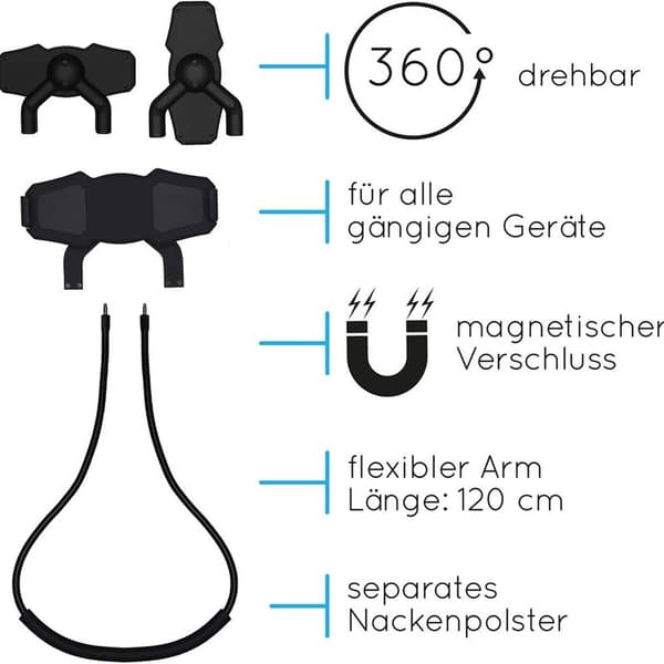Universaali tabletti- ja matkapuhelinteline, kaulapidikkeen matkapuhelinteline,