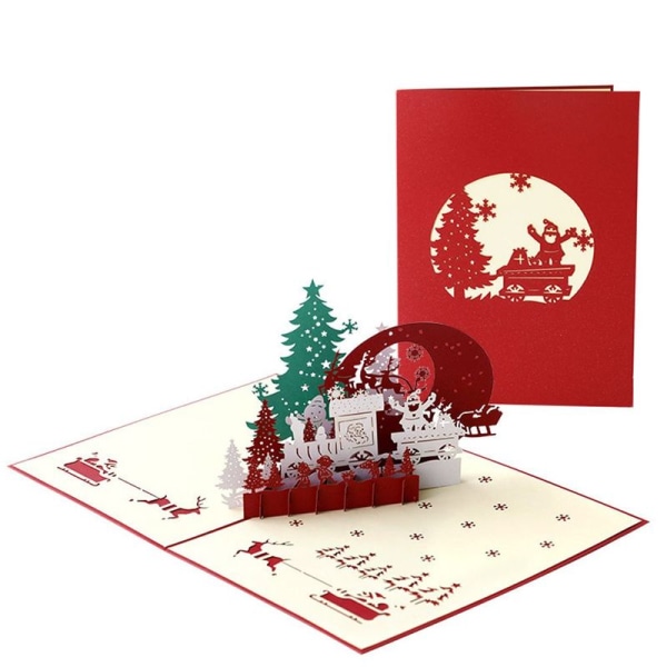 Pop-up kort med julehilsner, julekort, børnejul, stil 2