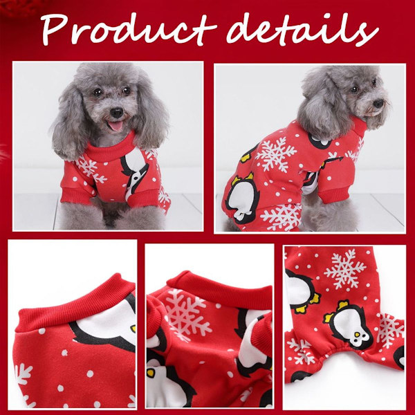 Xmas Hvalpe Fleece Pyjamas - Vintertrøje til kæledyr - S KLB