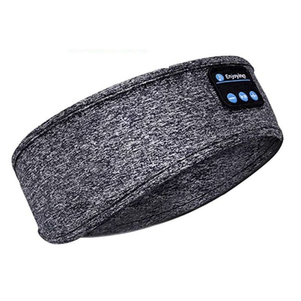 Musik sömnmask (grå), avtagbart svettabsorberande pannband för yoga, trådlöst pannband för utomhuslöpning