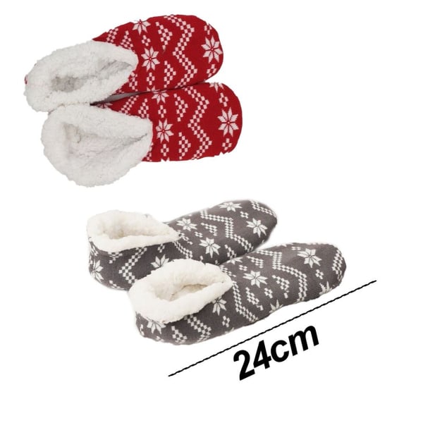 Dame Warm Fluffy Fleece Lined Snowflake Slipper Socks KLB