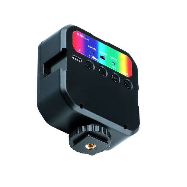 RGB LED-kameralys, LED-videolys Mini genopladeligt LED-videolys, dæmpbar professionel fotograferingslampe til vlogging-film