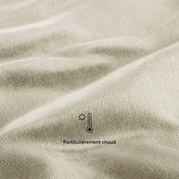 Fleece tæppe 150 x 200 - Beige ternet, Sofatæppe, Cocooning tæppe - Tykt, blødt og varmt fleece tæppe - Høj kvalitet KLB