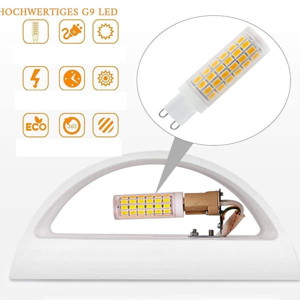 Modern vägglampa i gips - varmvit LED