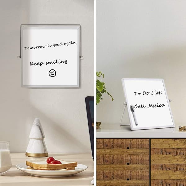 Tørr magnetisk liten whiteboard - 25*25cm bærbar dobbeltsidig hvit KLB