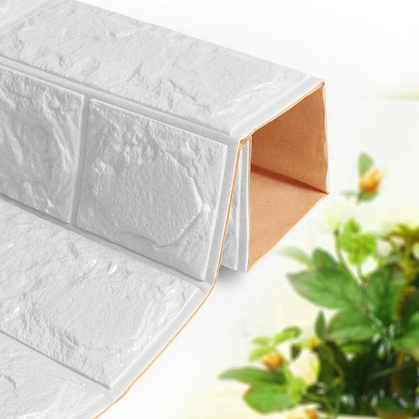 3D Hvite Murveggpaneler: Skrell og Lim Tapet for Vegger