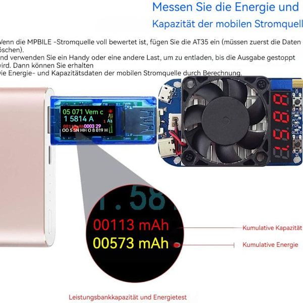 USB 3.0 Tester Multimeter 3.7 - 30 V 0-4A USB Spændingstester USB Digital