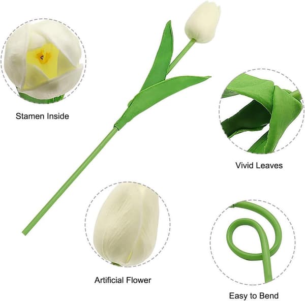 Kunstig blomstersett med 10 tulipaner for bryllupsdekorasjon