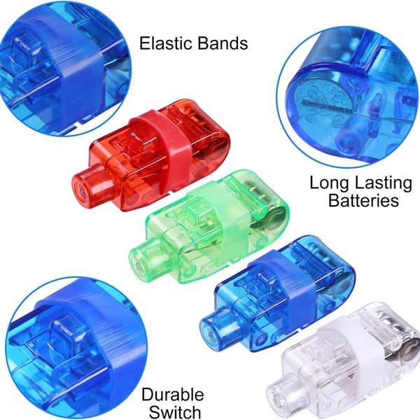 Pakke med 100 LED-fingerlys | Blinkende ringer til festartikler | Gløder i mørket KLB