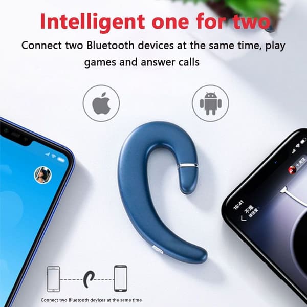 Bluetooth-hovedtelefoner med ørekrog, headset uden blå