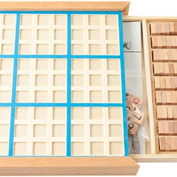 Lixada Puinen Sudoku-Pelilauta Puinen Sudoku-Pelisetti Laatikolla Matemaattinen Aivopeli KLB