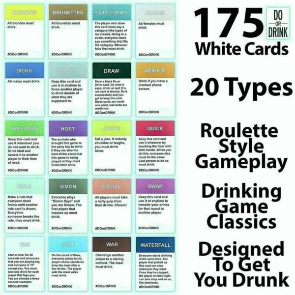 Göra eller dricka - Dricka kortspel Party Dare or Shots Tarot Card Deck Card Game KLB
