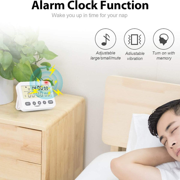 Digital køkkenur, 24-timers ur, daglig alarm, køkkenur med stort LCD-display