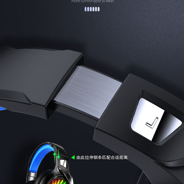 Gaming headset vit med brusreducerande mikrofon färg RGB-lampor