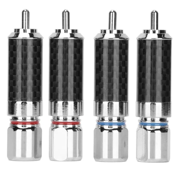 4-pack RCA-kontakter, krompläterad mässing, löd RCA-kontakt KLB