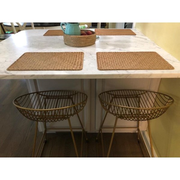 Set med 4 rottingunderlägg, 45 x 30 cm, rektangulära rottingunderlägg, naturliga sjögräsunderlägg för middag/kaffebord KLB