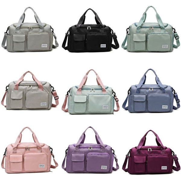 B-X336 Stor Vattentät Resväska Gym Bagage S (Mörk Svart)