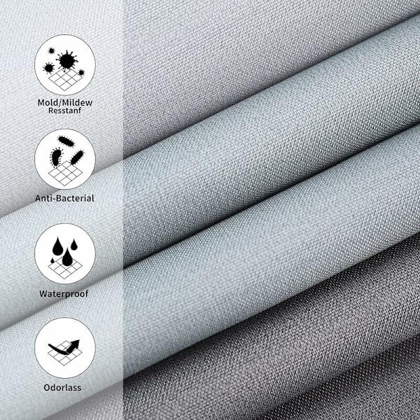 Bruseforhæng, vaskbart, antibakterielt, skimmelbestandigt, vandtæt, polyester med 12 ringe (grå, B 260 x H 200 cm) KLB