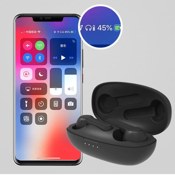 Bluetooth-hodetelefoner, trådløse øretelefoner Bluetooth svart