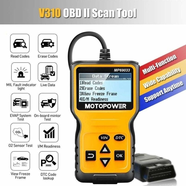 OBD2-skanner universal, kjøretøydiagnoseverktøy