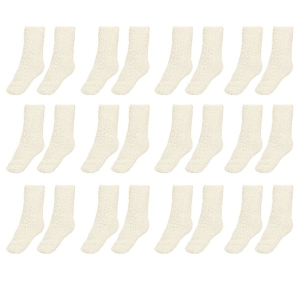 Pörröiset sukat naisille Pehmeät pörröiset sukat Paksu valkoinen KLB