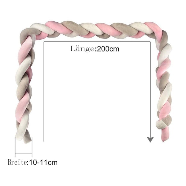 200cm Sängorm Braided Knutkudde Baby Säng Sängkant KLB