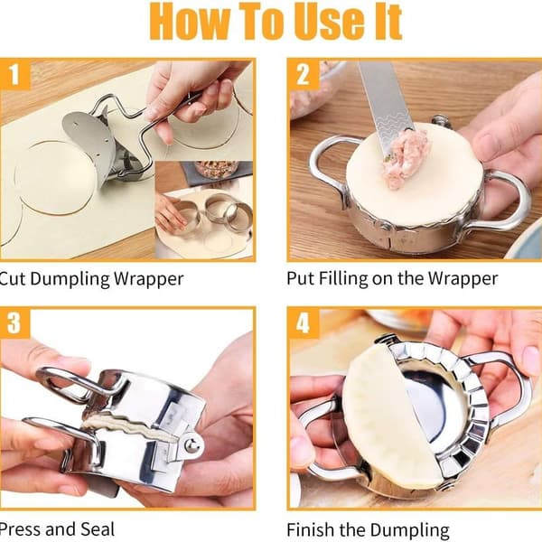 6-delt deigpresse-sett, Ravioli-maker, Dumpling-maker-sett, Dumpling-maker