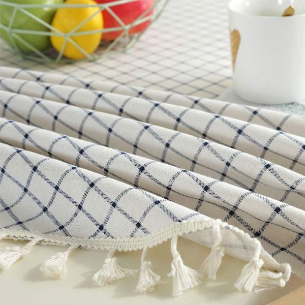 Bordsdukar Bomull och linneduk Rektangulära tofsar