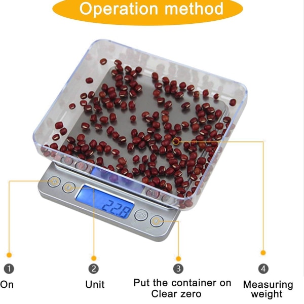 Digital köksvåg USB-laddning, hög precision digital hushållsskala KLB