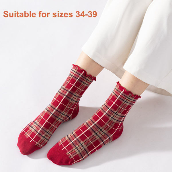 Ruffle Socks Cute Fancy Crew Socks Girls Mixed Color 3 KLB