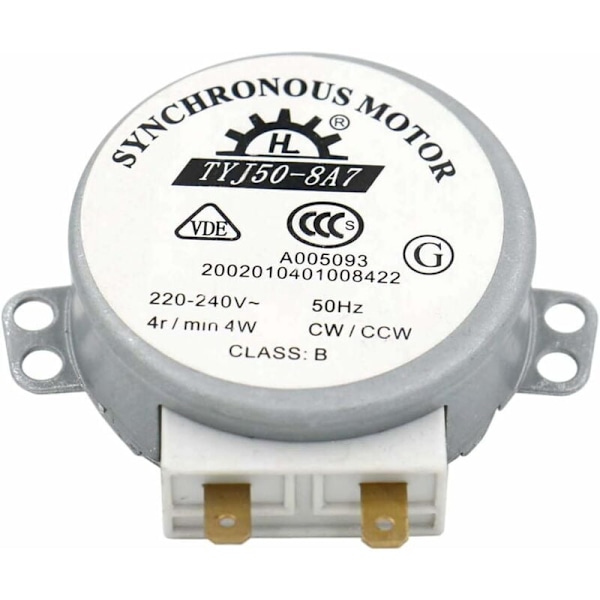 TYJ50-8A7 220-240V AC 4R/Min CW/CCW 50Hz Motor for Mikrobølgeovn Tårn Bord VDE Listet KLB