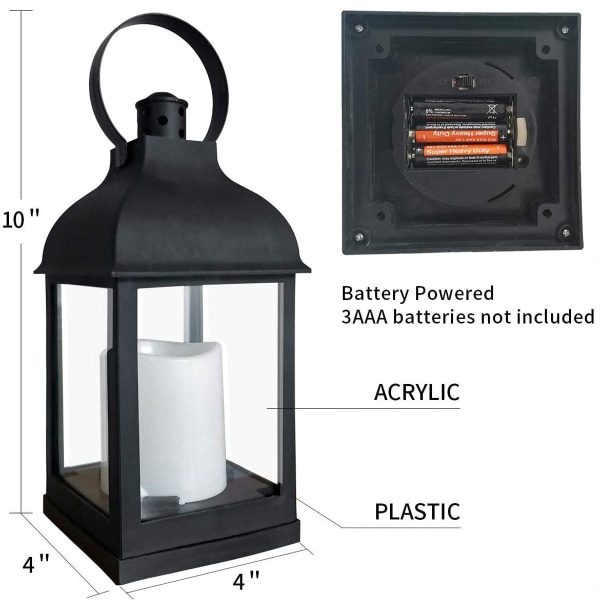 Retro lykt med LED-lys, retrodesign og flammeeffekt, innendørs IP20, KLB