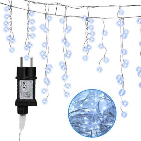 15m 400 LED-slingor, julgransljusgardin, kallvitt