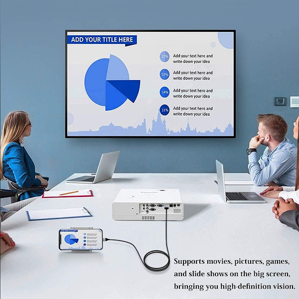 S8 S9 Matkapuhelinsovitin Kaapelityyppi C HDMI USB3.1 Android Musta