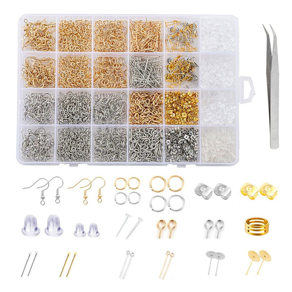 Örhänge gör-det-själv-kit, örhänge tillbehör set inklusive örhänge
