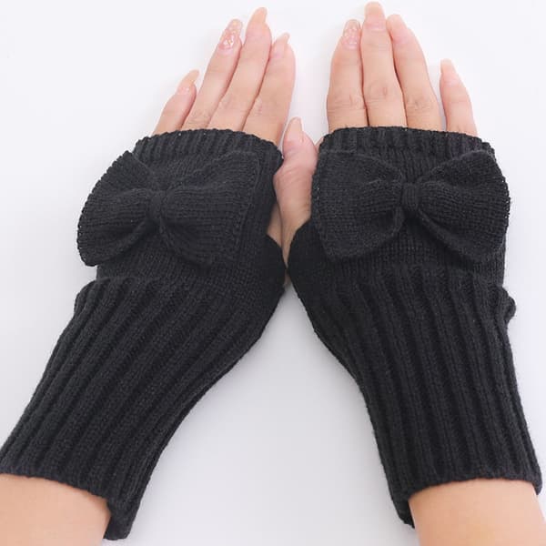 Vinter Fingerless Handskar Halv Fingerhandske Höst och Vinter Svart KLB