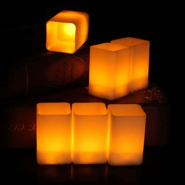 12 Fladdrande Flamlösa LED-Ljus-Varm Vit-Halloween Jul Dekorationer(M)