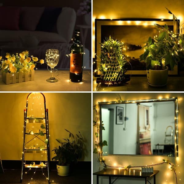 Mini LED-valosarja paristolla, 2 kpl valosarjan paristot, 2m KLB