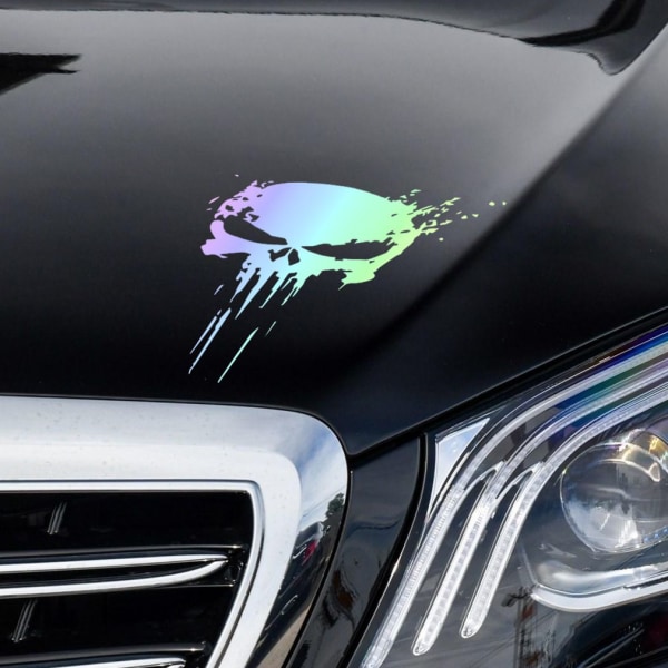 Melted Skull Stickers Pakke med 2 enheder til bilen eller motorcyklen (Gradient Color)-