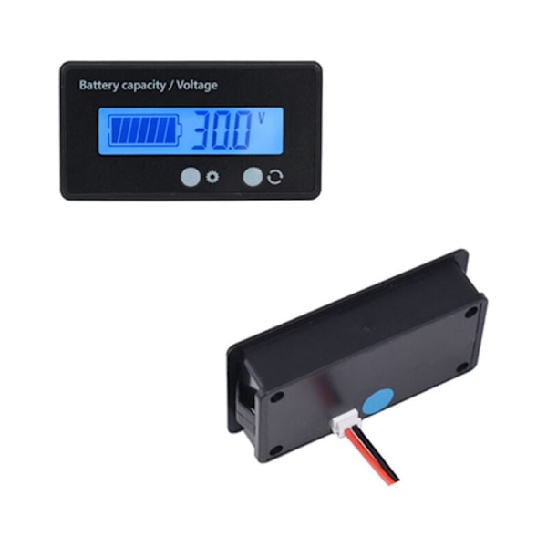 12v24v36v48v60v72v Batteriindikator Batteri LCD Voltmeter Elektricitetsmåler Elektrisk Batteribil, 1 stk., Hvid KLB