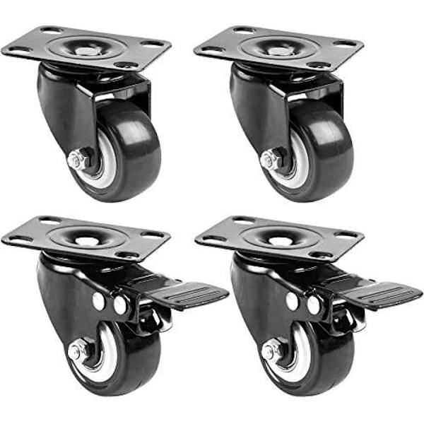 4 hjul för möbler 200KG transporthjul set | Snurrande hjul med broms | KLB