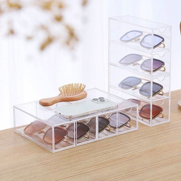 Solbriller arrangør, transparent akryl brilleholder