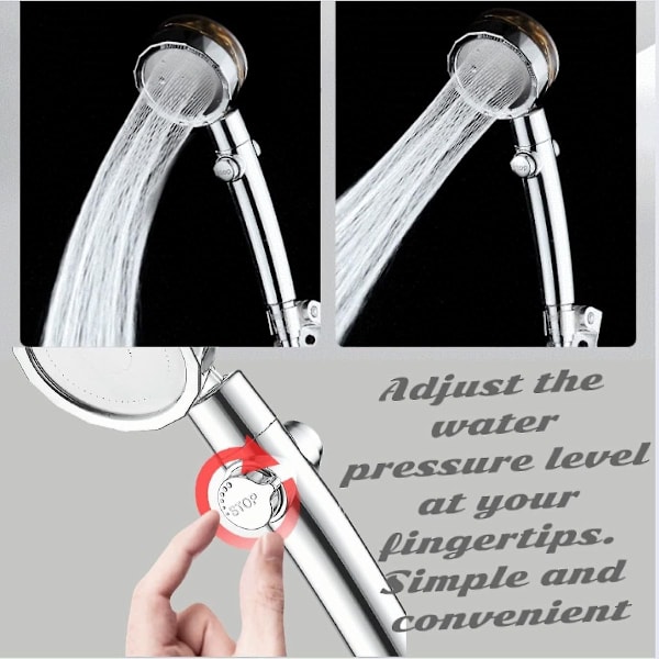 Høytrykks dusjhode Hard Water Filter Dusjhode Turbo Spa Lavt vann Dusjhode