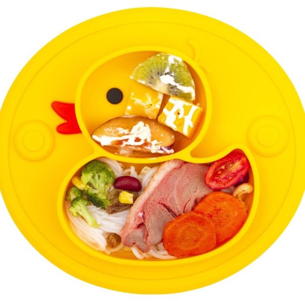 Silikon babyplate dekkematte med sugekopp