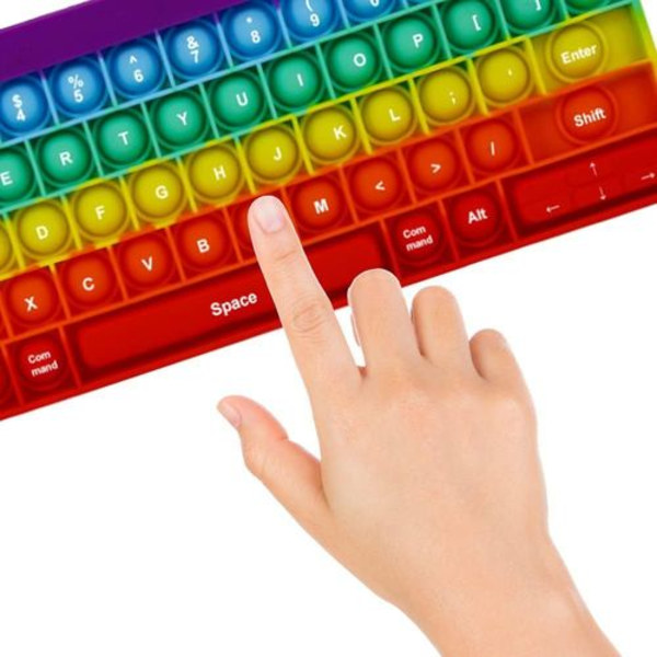 Pop It Fidget, Tryck-Pop-Bubbla Fidget Sensorisk Regnbåge