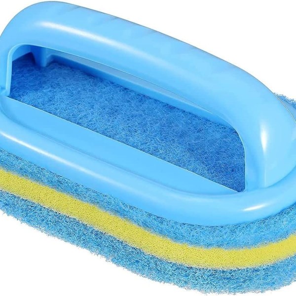 Svamp rengøringsbørste med plastikhåndtag til badeværelses badekar Badeværelse K