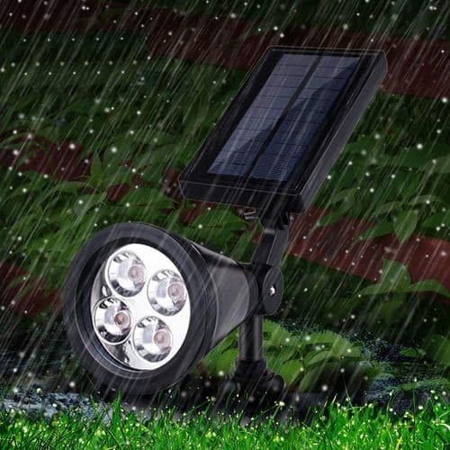 2x LED solcelle spotlight havelys landskabsspotlight til haven